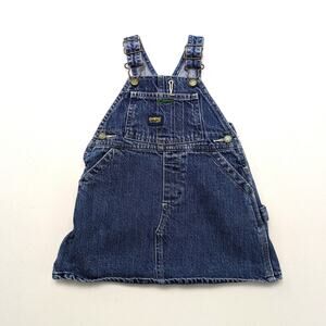 Vintage Oshkosh Bgosh Skirtall Girls Size 18m Denim Dress